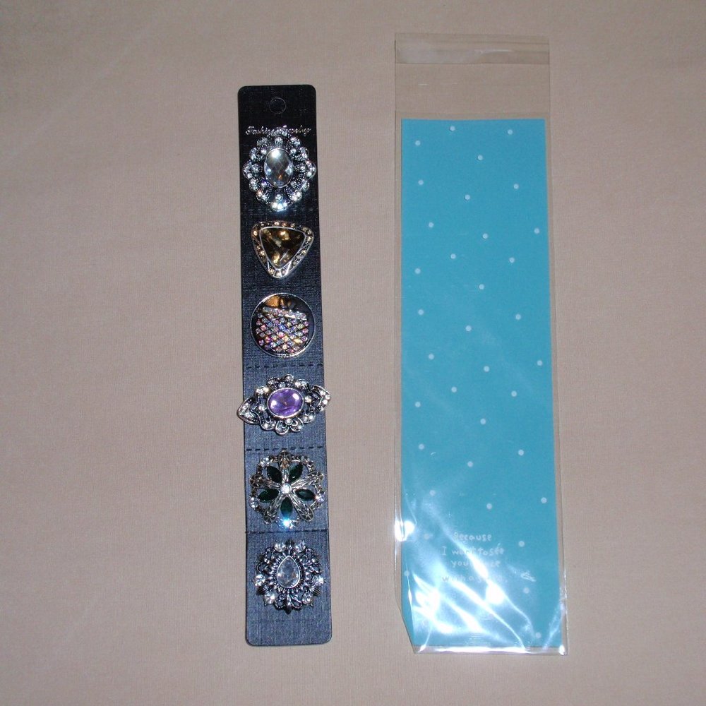 B1G1 FREE SALE Lot of 6 18mm Snaps Large Crystal